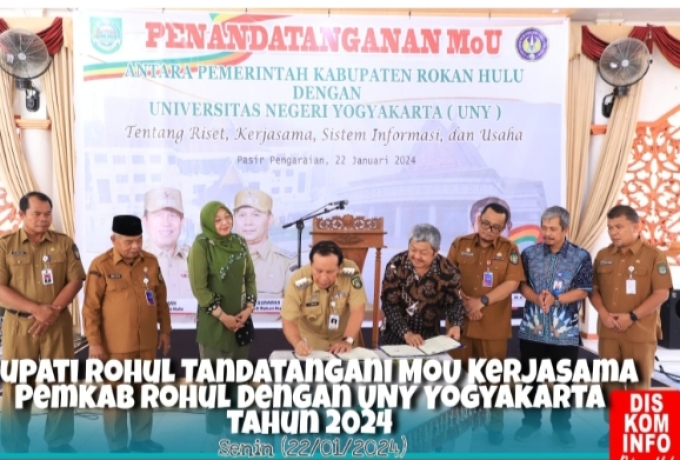Komit Wujudkan SDM Unggul, Pemkab Rohul Tekan MoU Dengan UNY