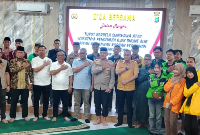 Peduli  Affan Kurniawan, Polres Karimun Gelar Doa Bersama