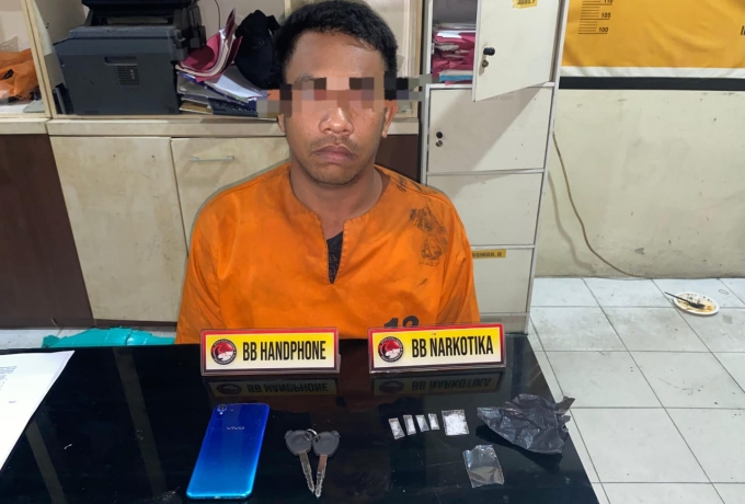 Polsek Enok Amankan Seorang Pria Diduga Edarkan Sabu 1,77 Gram