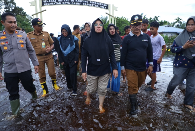 Tinjau Banjir di Koto Gasib, Bupati Afni Ingin Penangan Cepat dan Tepat