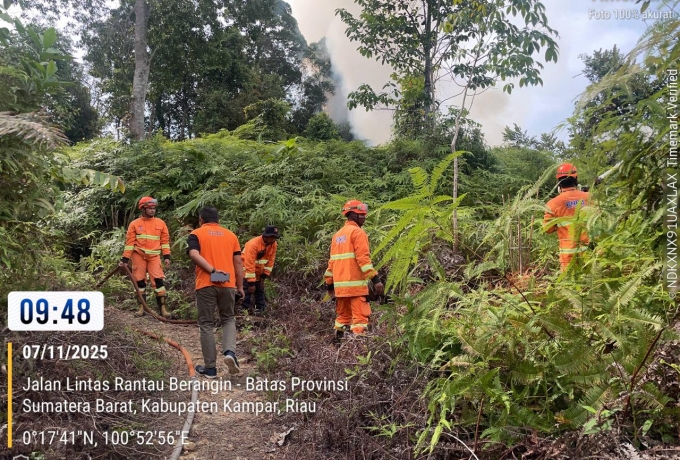 2,4 Hektare Lahan Gambut Terbakar di Kuok: BPBD Kampar Turun Cepat Padamkan Api
