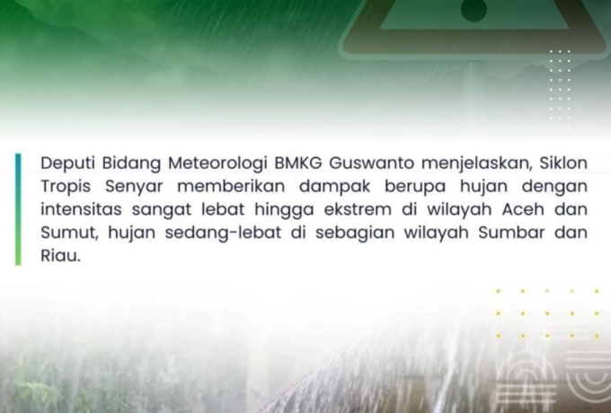Pemkab Asahan Imbau Waspada Cuaca Ekstrem dampak Siklon Tropis Senyar