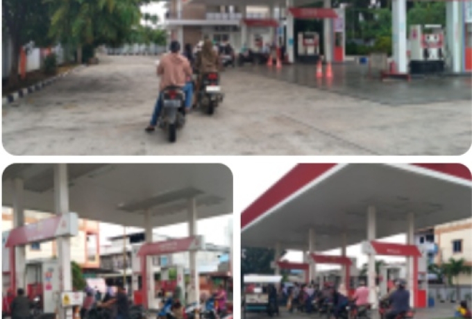 Polres Kepulauan Meranti dan jajarannya Monitoring BBM : Antrean Normal, Stok Aman