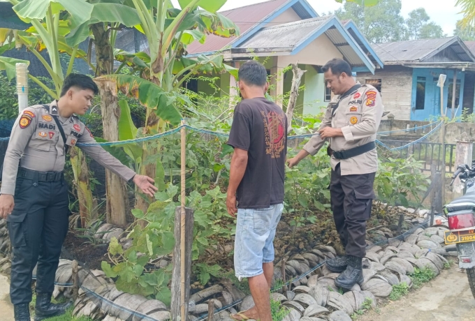 Personil Polsek Enok Gerakkan Warga Lr Baru Wujudkan Mandiri Pangan