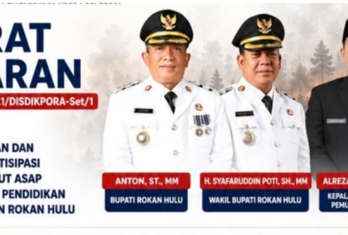 Kabut Asap Selimuti Rohul, Disdikpora Alihkan Pembelajaran ke Daring