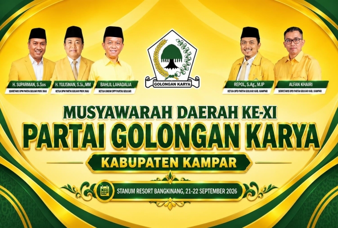 Jelang Musda XI Golkar Kampar, Lokasi Mendadak Pindah ke Stanum
