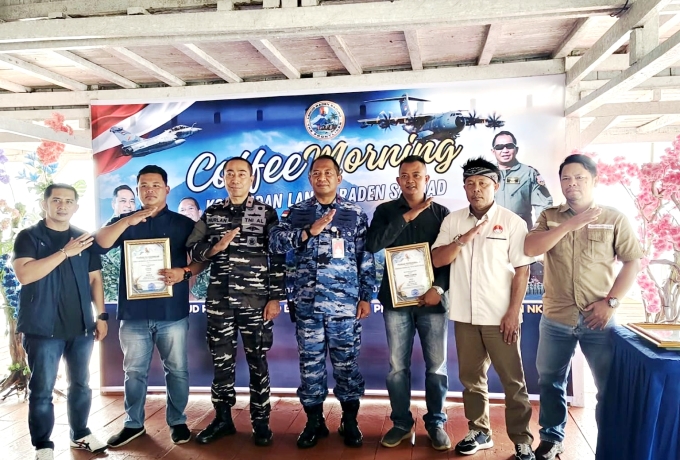 Coffee Morning Lanud RSA, Prestasi Wartawan Natuna Jadi Sorotan