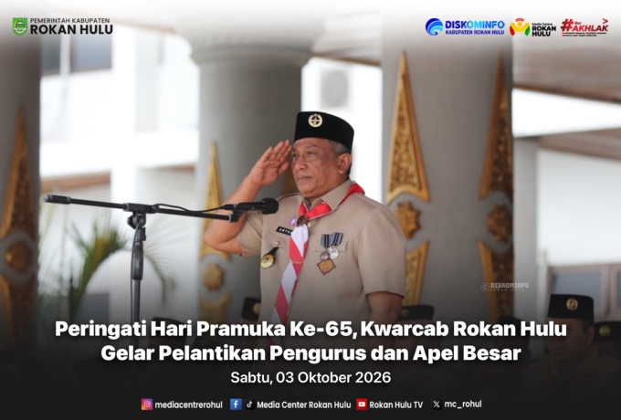 Peringati Hari Pramuka ke-65, Kwarcab Rohul Lantik Pengurus Mabicab dan Gelar Apel Besar