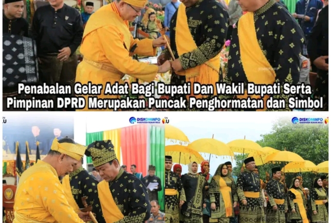 Marwah Adat Melayu Bergema, Bupati-Wabup dan Pimpinan DPRD Rohul Sandang Gelar Kehormatan Adat