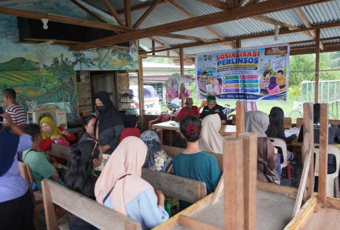 Polres Kepulauan Meranti  Sosialisasikan  Perlinsos, 80 Warga Antusias Ikuti Kegiatan tersebut