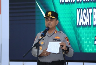 Kapolres Inhil AKBP Farouk Oktora S.H, S.I.K, Pimpin Upacara Sertijab Kabag Log, Kapolsek dan Pelantikan  PS Kasat Binmas 